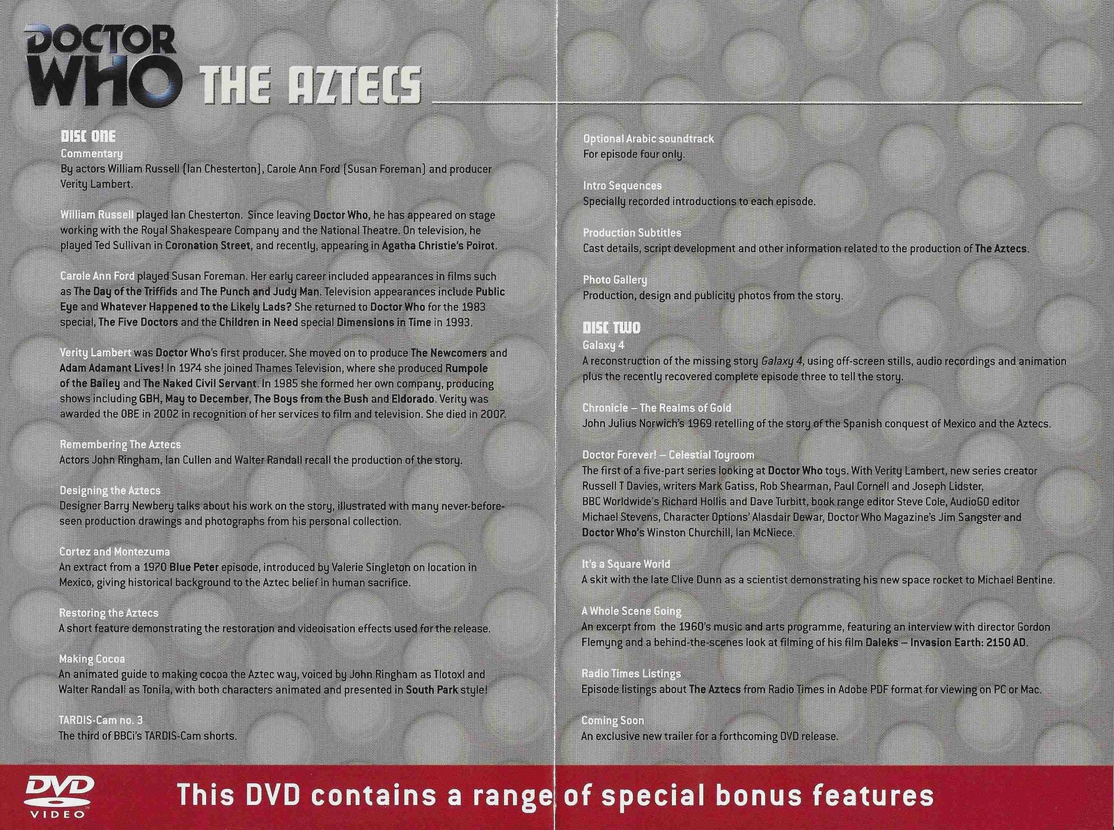 Inserts from BBCDVD 3689